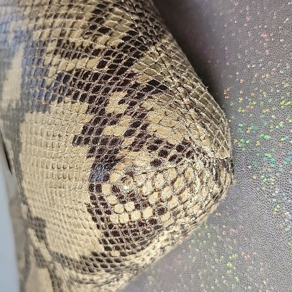 Michael Kors Snakeskin Python Clutch Gold Handle Wristlet Purse Bag